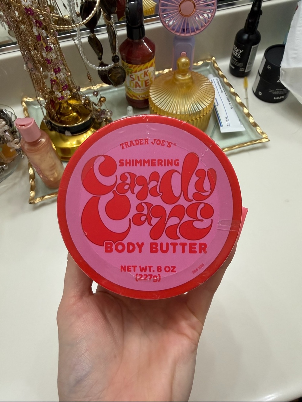 Trader Joe's Shimmering Candy Cane Body Butter